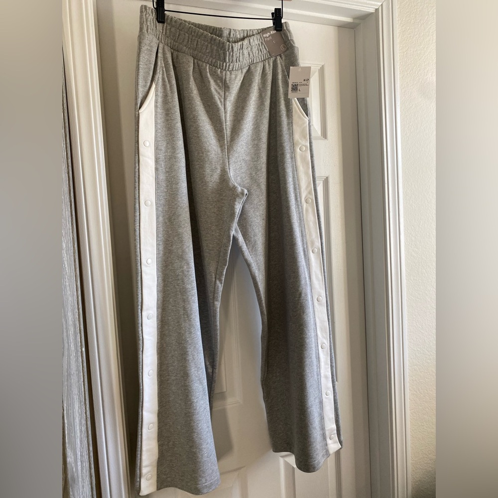 Forever 21 Gray and White Track Pants